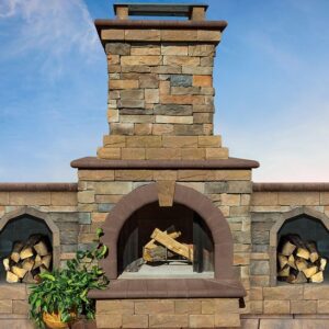 Fireplace Fully-Assembled Stone Veneer with Firebox