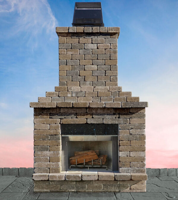Pre-Packaged Olde English Paver Outdoor Fireplace REGULAR