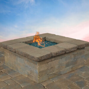 Pre-Packaged Olde English Square Gas Fire Pit Kit