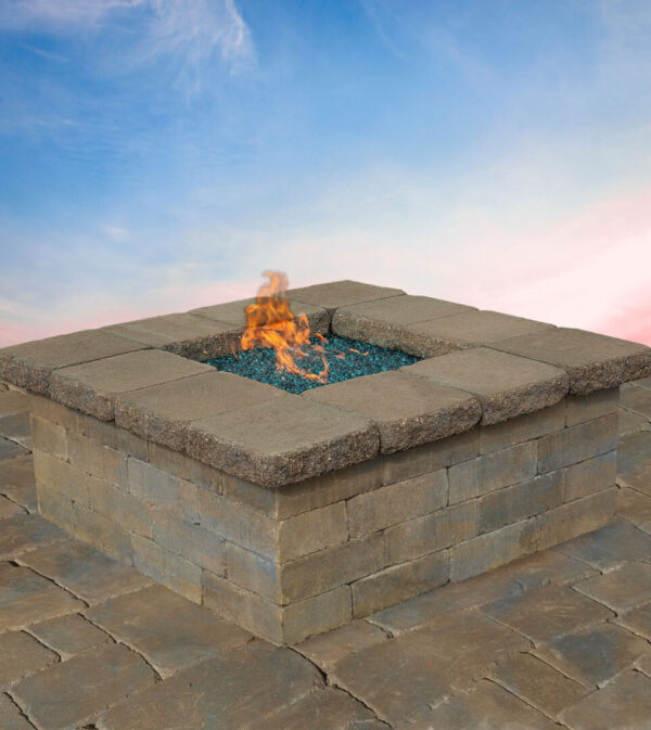 Pre-Packaged Olde English Square Gas Fire Pit Kit